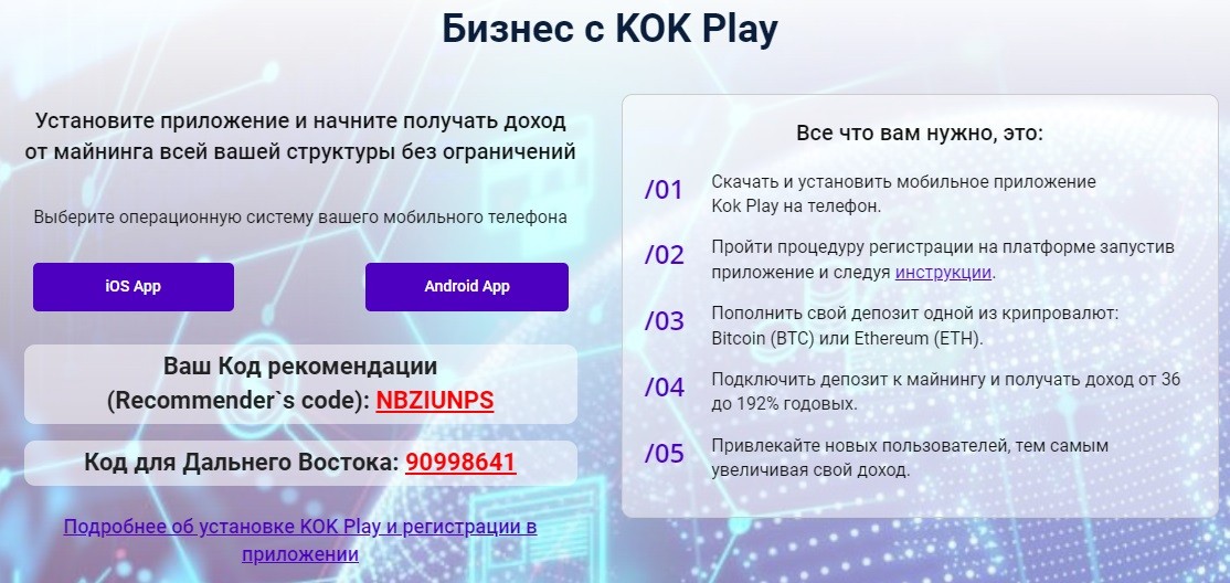 Алгоритм сотрудничества с компанией Kok Play