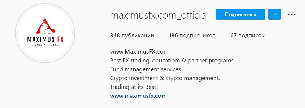 Инстанрам проекта MaximusFX