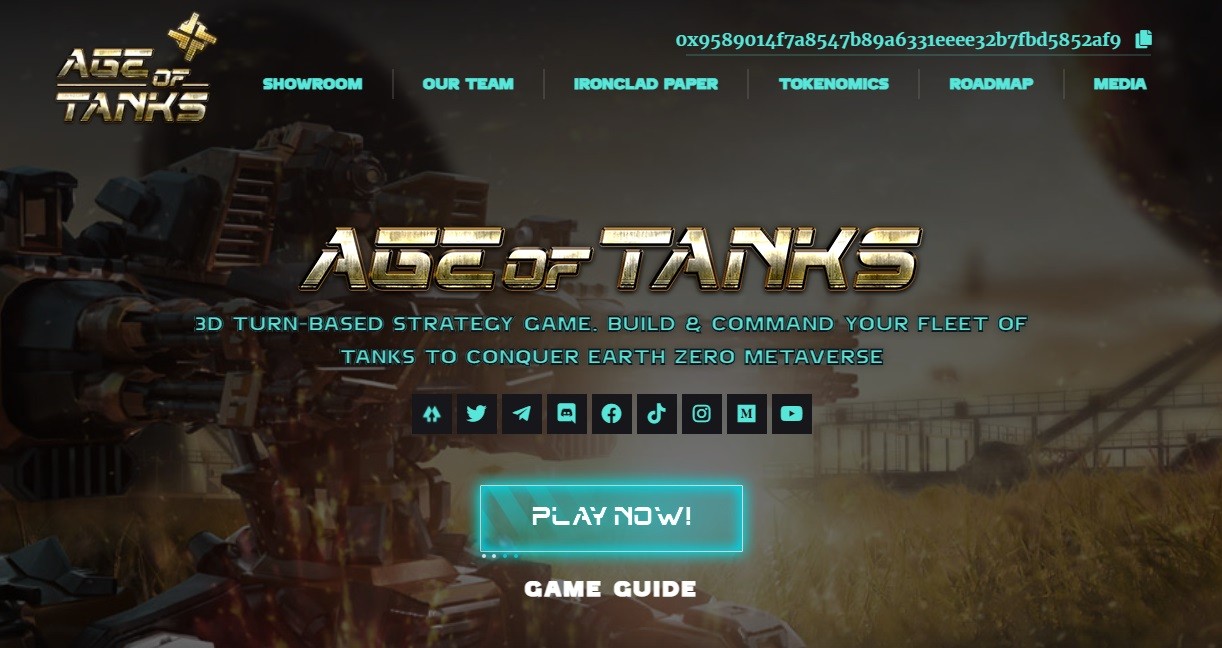 Сайт игры Age of Tanks
