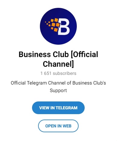 Телеграмм канал Бизнес Клаб