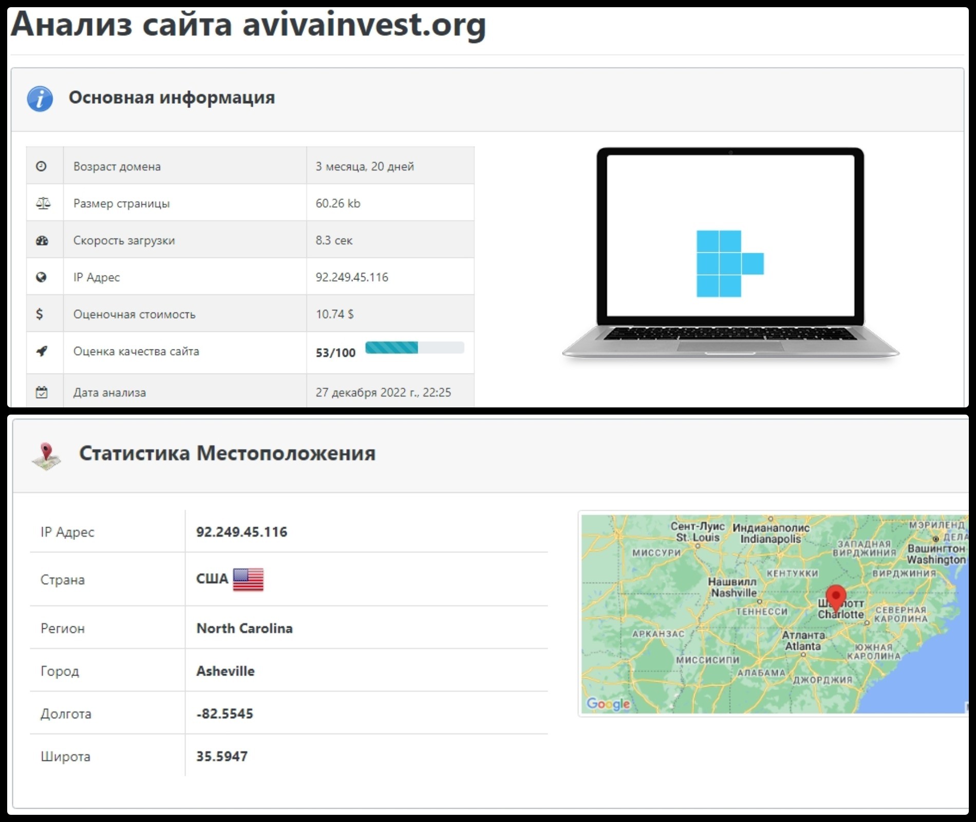 Анализ сайта Aviva Invest Group