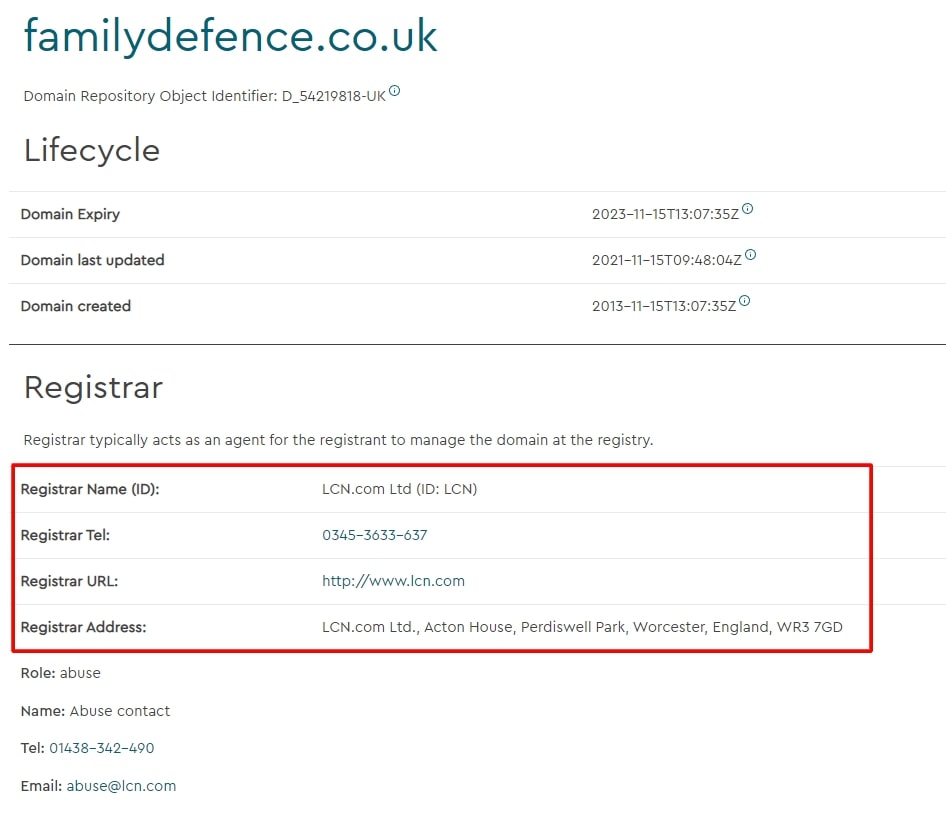 Проверка домена Family Defence Law itd