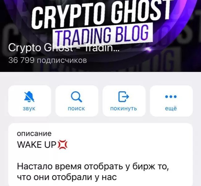 Канал Crypto Ghost Телеграмм