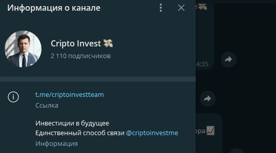 Информация о канале Cripto Invest Телеграмм