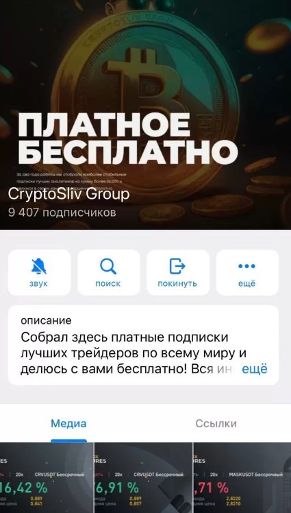 Телеграм CryptoSliv Group