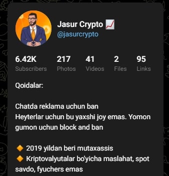 Канал Jasur Crypto
