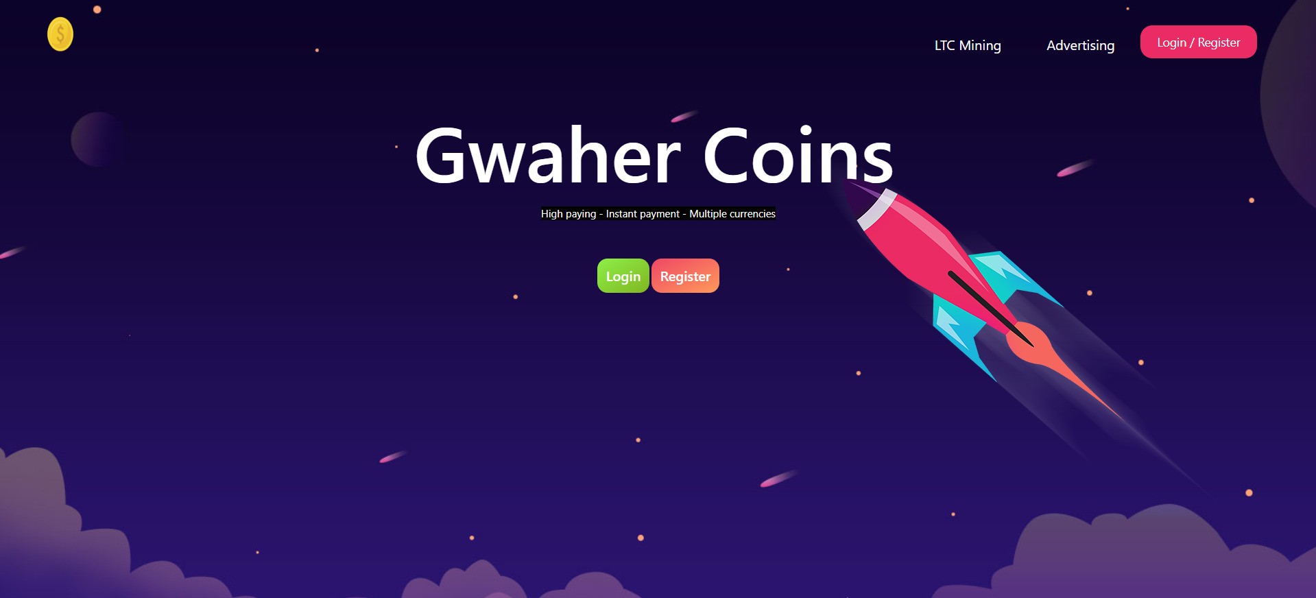 Сайт проекта Gwaher Coins