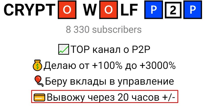 Обзор канала Crypto Wolf P2P