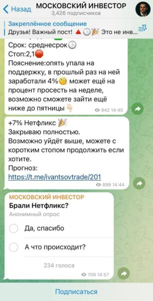 Московский Инвестор телеграмм