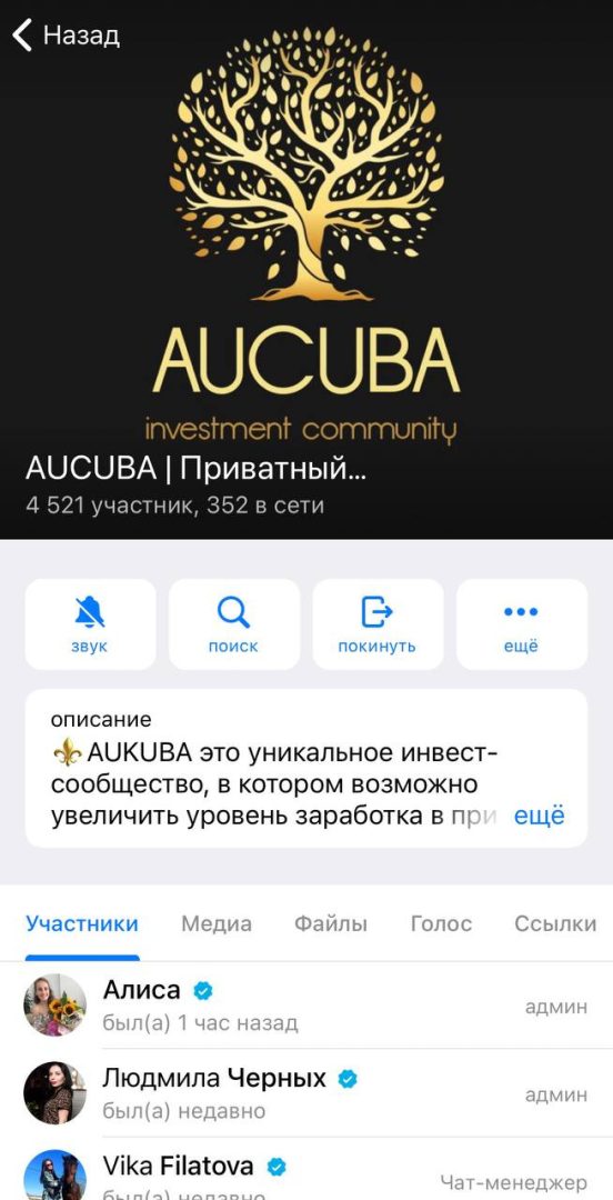 Информация о канале AUCUBA
