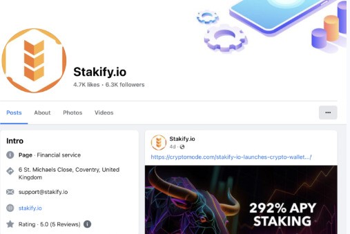 Интерфейс Платформы Stakify.io