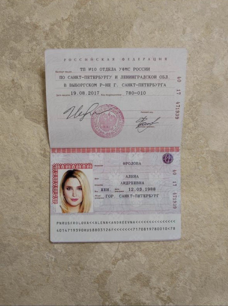 Паспортные данные Алены