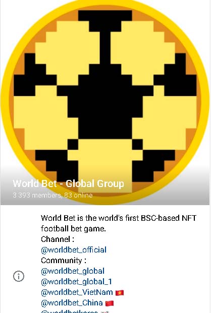 ТГ канал проекта World Bet