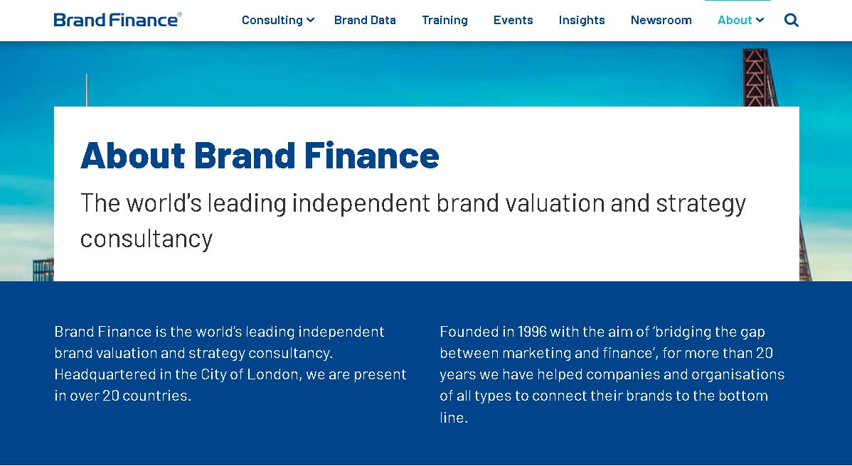 Сайт Компании Brand Finance 