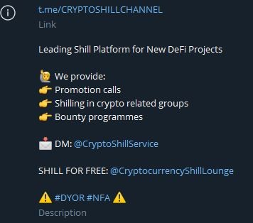Реклама других ресурсов  на канале CRYPTO SHILфL 