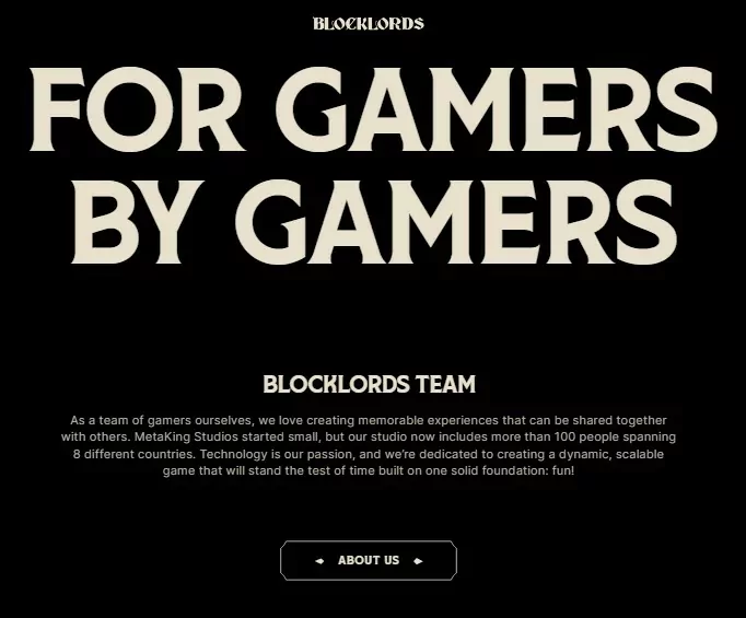 Сайт Проекта Metaverse BlockLords