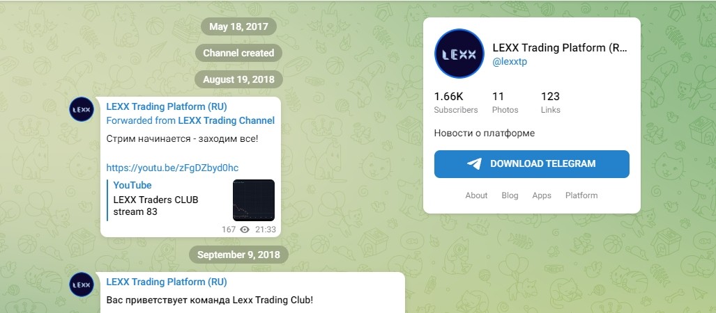 Lexx Trading Platform Telegram
