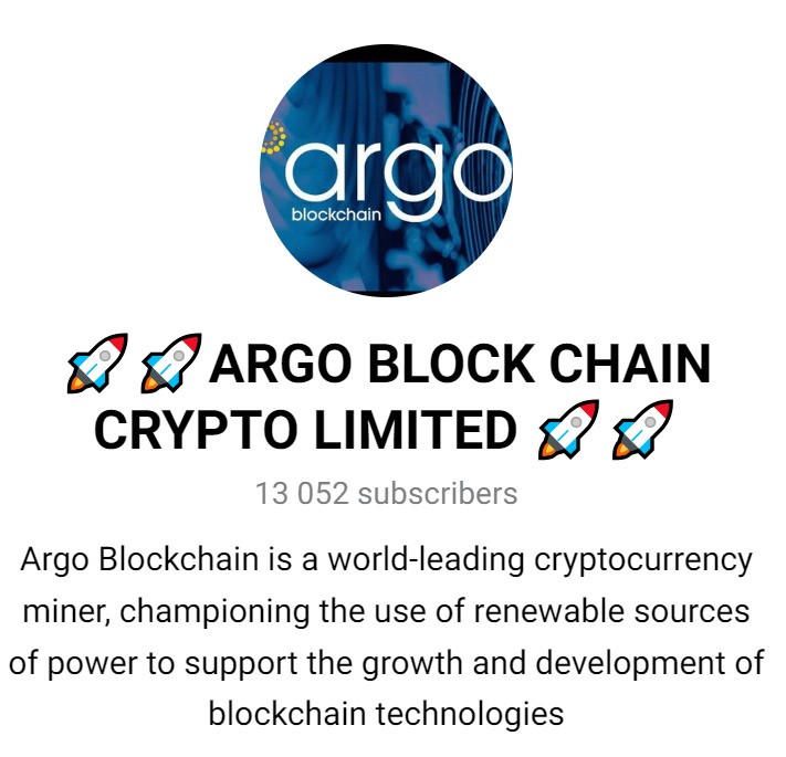 ТГ канал Argo Blockchain Crypto Limited