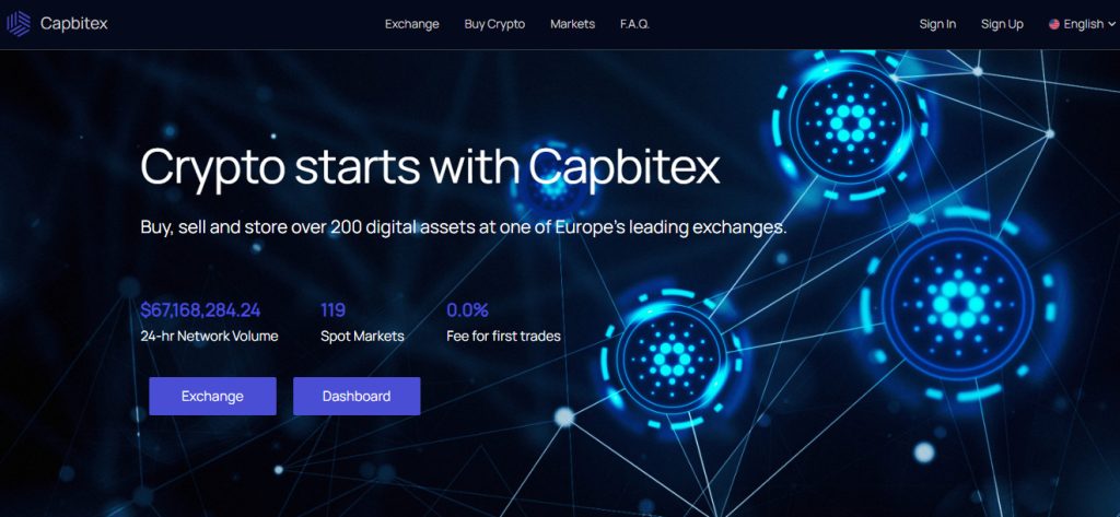 Сайт биржи Capbitex 