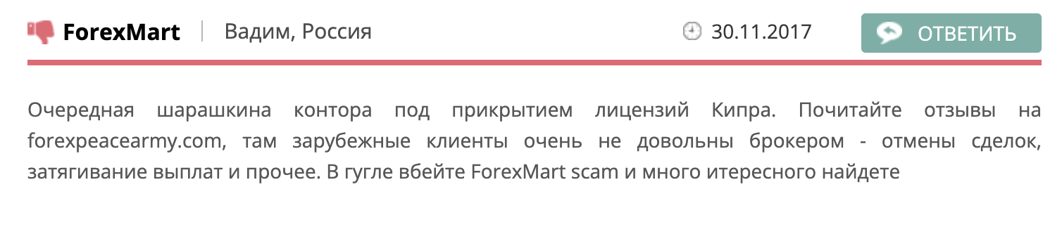 forexmart отзывы