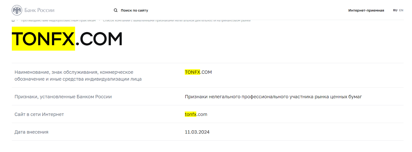 Tonfx.com отзывы